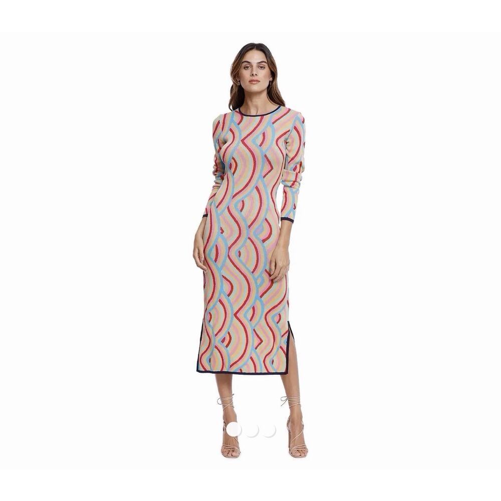 Never Fully Dressed Rainbow Swirl Knit Midi Women’s Size US 8 *HAS FLAW*